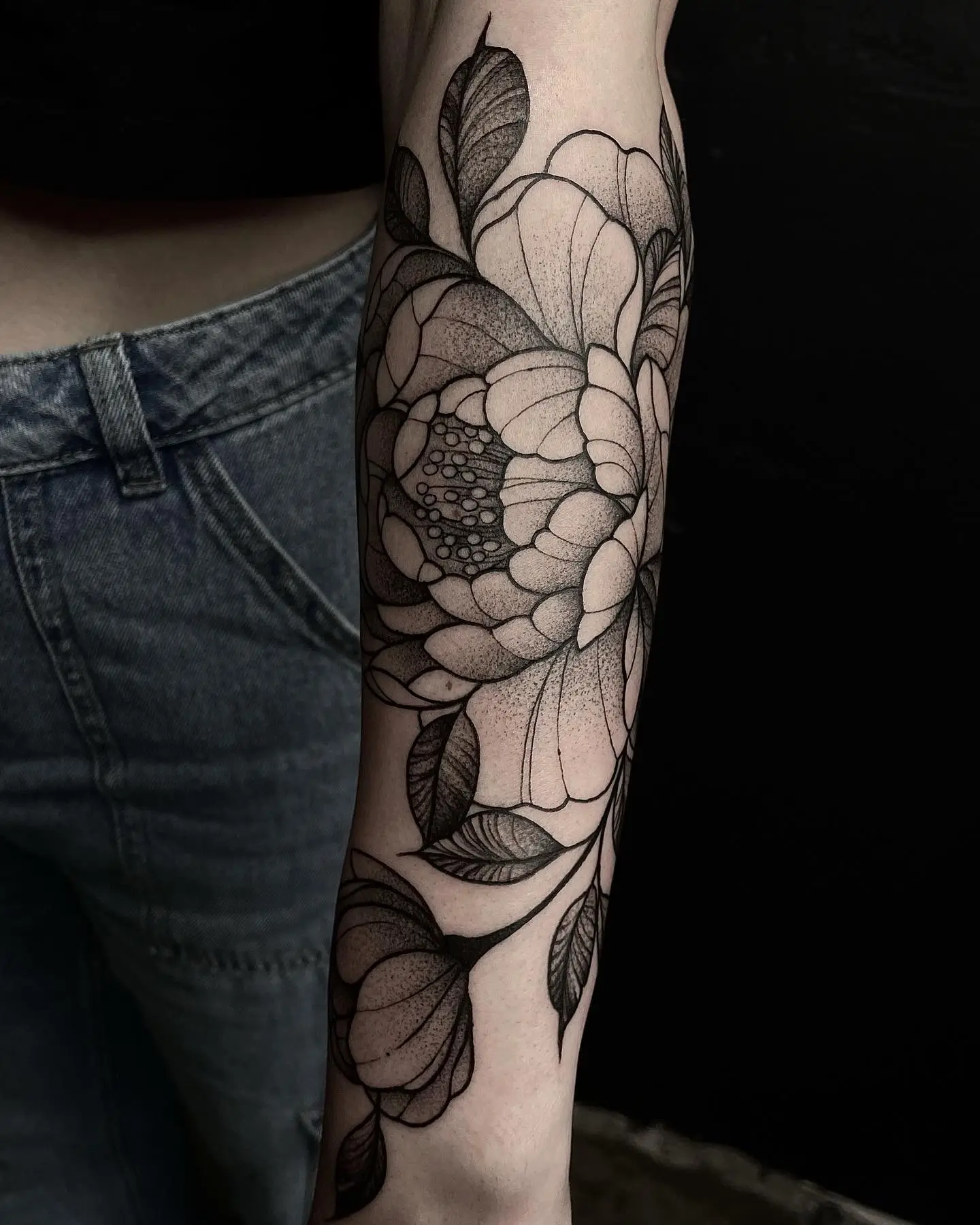Botanisk tatovering laget av Inspirit Tattoo i Stavanger
